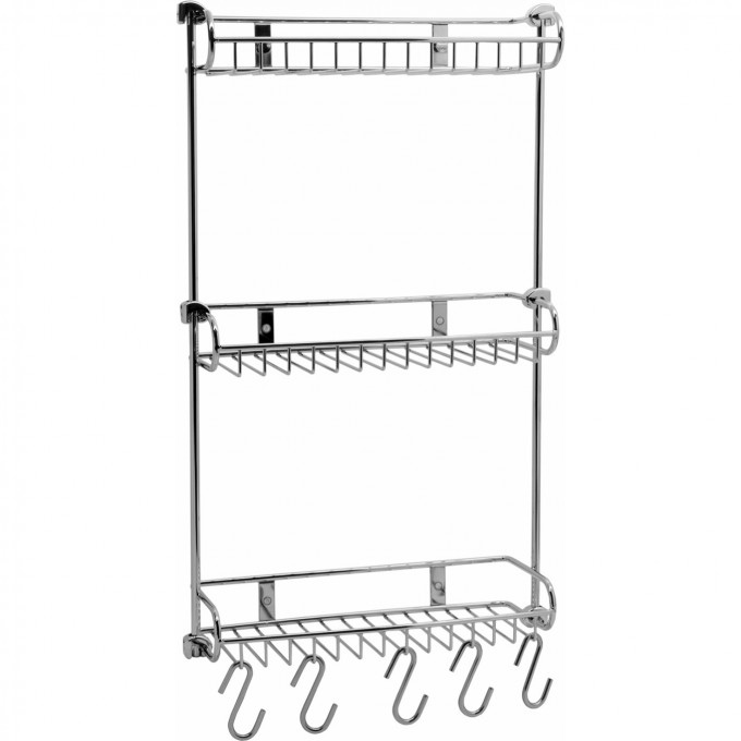 Полка WASSERKRAFT 3-ярусная, с крючками K-1433